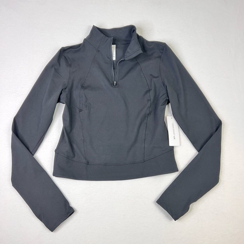 Yogalicious Lux Crosstrain Everyday Half Zip Black Activewear‎ NWT Women's L